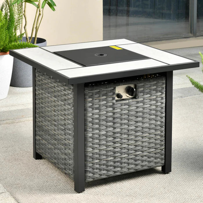 Patio Propane Outdoor 30'' Fire Pit Table with Lid for Pet Sofa Series