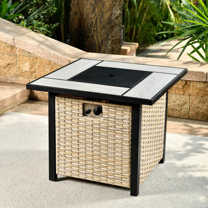 Patio Propane Outdoor 30'' Fire Pit Table with Lid for Pet Sofa Series