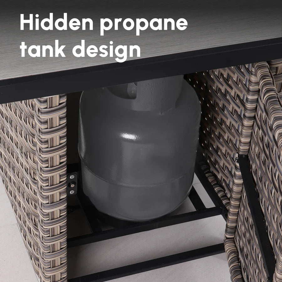 Rectangle Patio Propane Outdoor 42.12'' Fire Pit Table with Lid