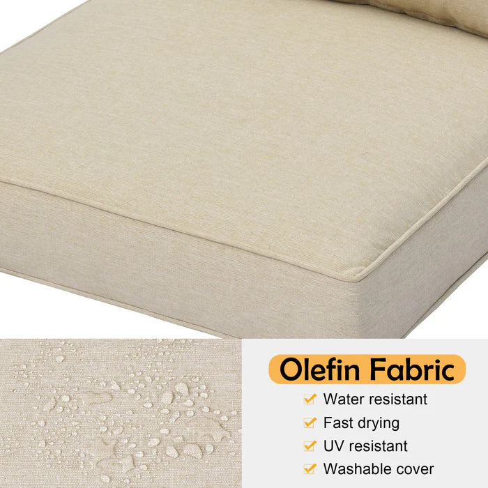 Replacement Seat Back Cushions Set with Olefin Fabric and Zipper, 24'' x 24''