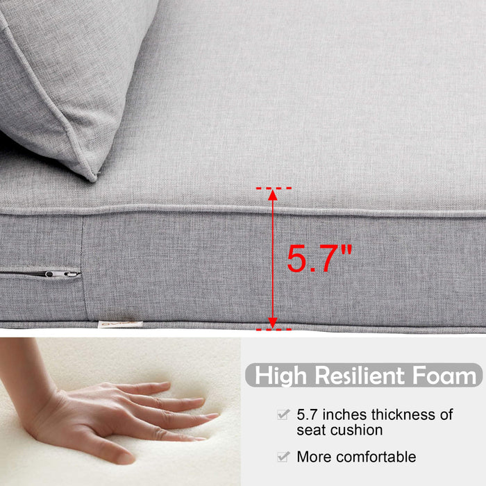 Replacement Seat Back Cushions Set with Olefin Fabric and Zipper, 25'' x 25''