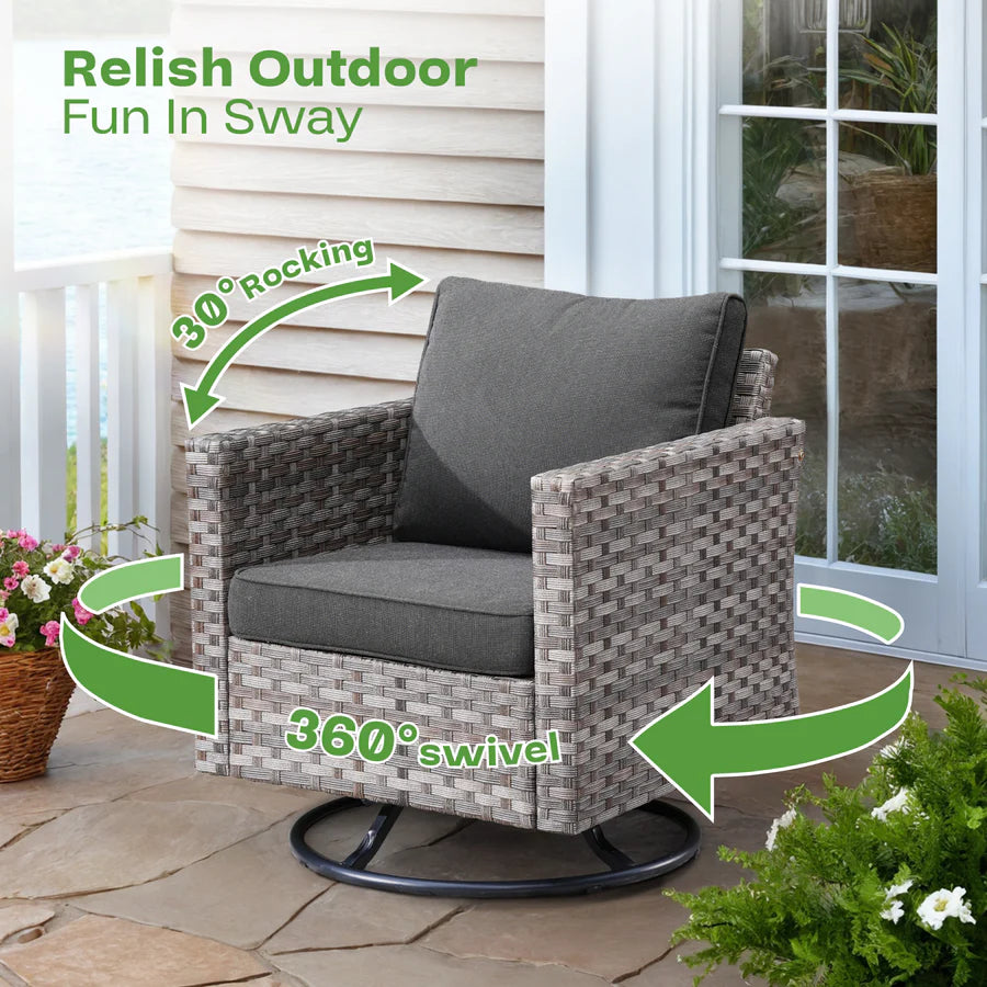 Rocking Chair Outdoor Table and Chairs matching BBR broad handrails series