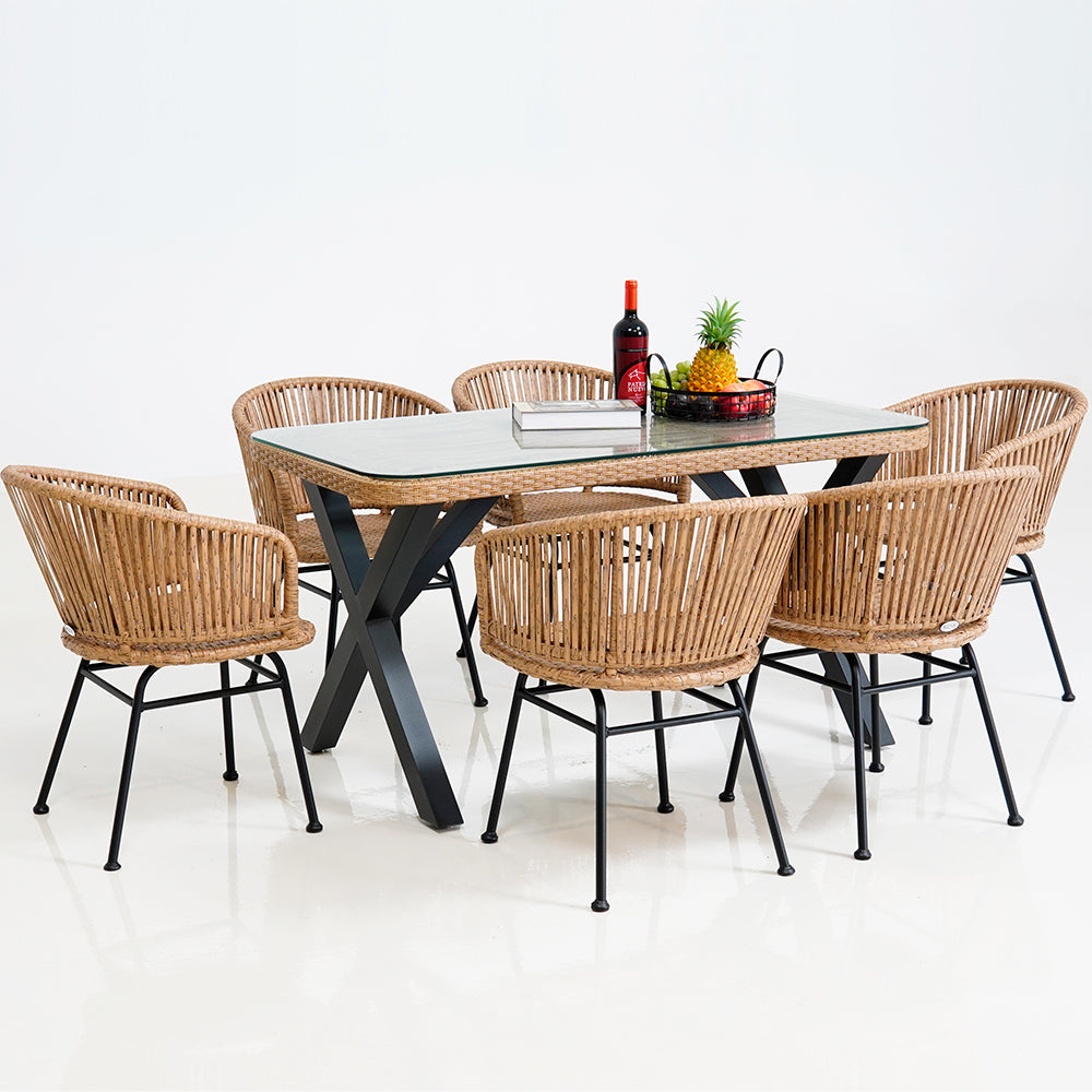 Outdoor courtyard leisure rattan chair Nordic homestay style restaurant armchair dining chair