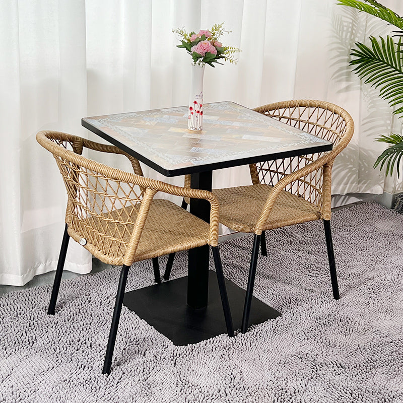 Outdoor Furniture Set: Wicker Garden Chairs for Outdoor Relaxation Balcony & Patio Set: Nordic Folk Style Tea Table & Chair Set Dining Chairs