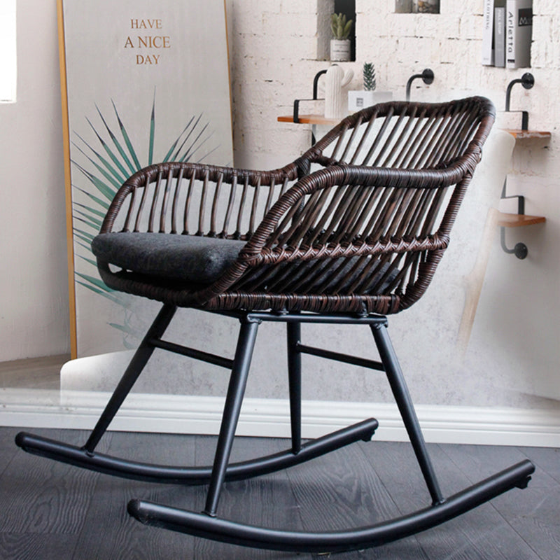 Balcony Outdoor Leisure Rocking Chair Available in Four Colors Nordic Style Handmade Weaving Vine Sofa Sofa Chair Outdoor Lazy Rocking Chair