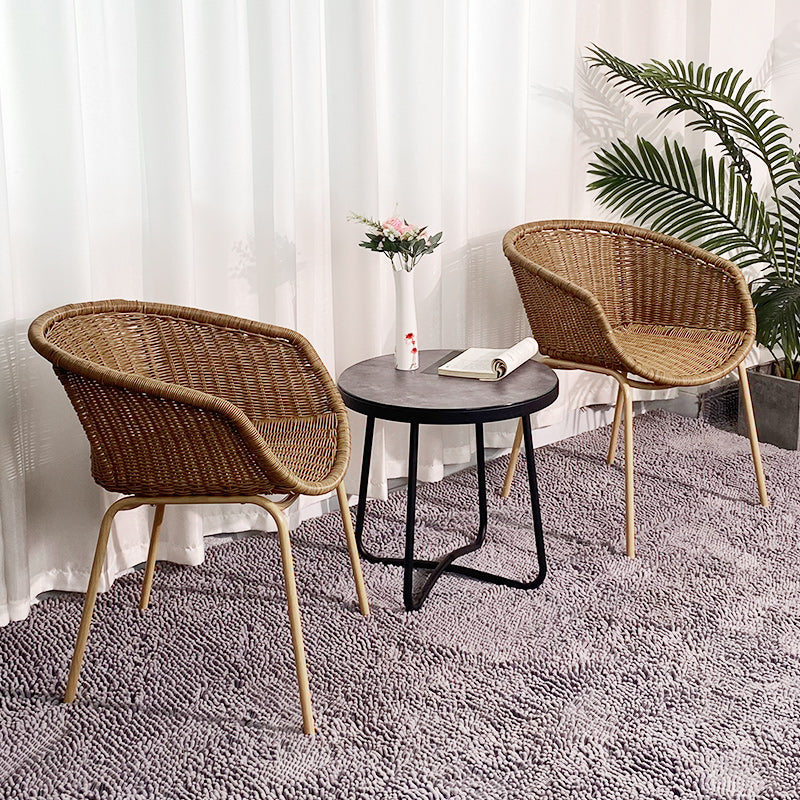 Outdoor table and chair combination, courtyard rattan chair, Nordic homestay style, outdoor leisure tea table and chair set, garden rattan chair