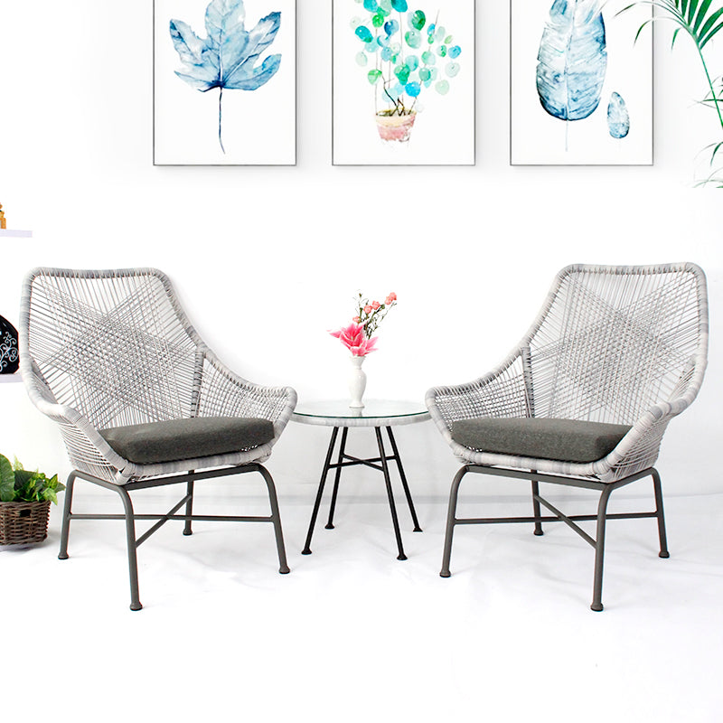 Outdoor Furniture Villa Rattan Chairs Patio Waterproof Backrest Chairs Dining & Lounge Furniture Sofa Garden Café Chairs