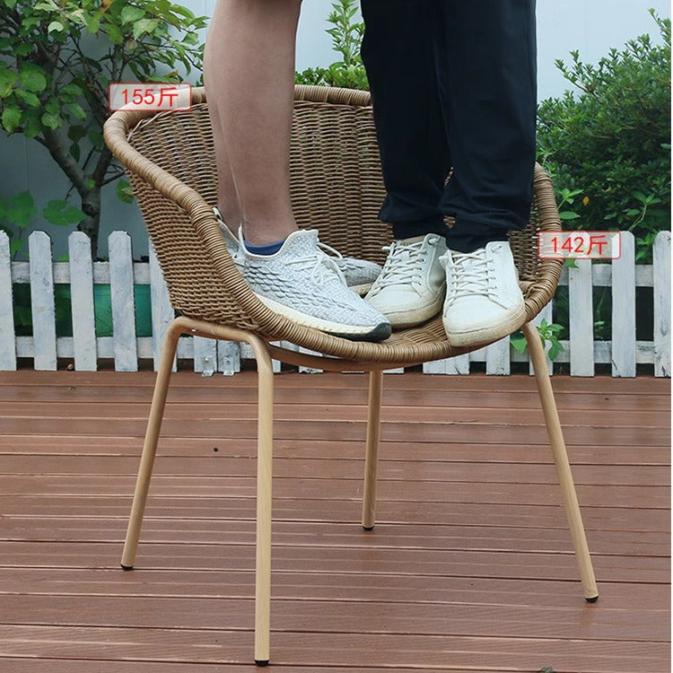 Outdoor table and chair combination, courtyard rattan chair, Nordic homestay style, outdoor leisure tea table and chair set, garden rattan chair