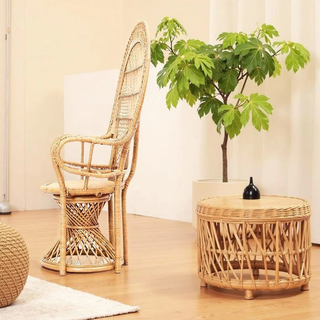 Bohemian Ethnic Style Home Sofa Natural Rattan Peacock Chair Guesthouse Rattan Chair Princess Chair Wedding Photography
