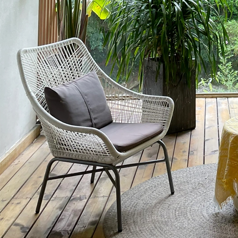 Outdoor Furniture Villa Rattan Chairs Patio Waterproof Backrest Chairs Dining & Lounge Furniture Sofa Garden Café Chairs