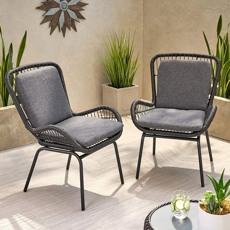 Balcony, outdoor tea table, chair combination, handmade rattan chair, courtyard leisure armchair, homestay, light luxury Nordic style rattan chair