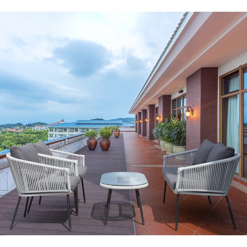 Outdoor Rattan Sofa Set for Hotels, Guesthouses, Outdoor Terraces, Villas, Balconies, and Gardens Nordic Minimalist Rattan Chair and Sofa Combination