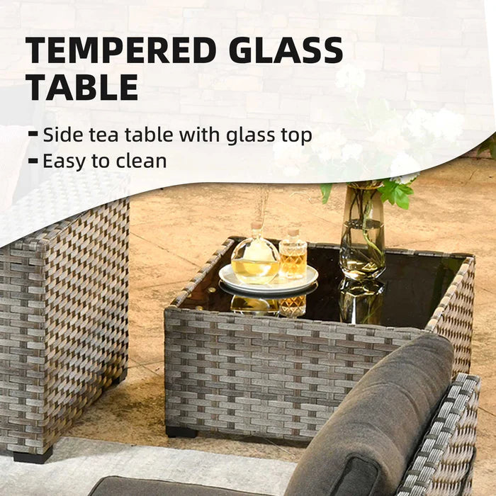 7 Pieces Patio Furniture Set with 7.68'' Broad Handrails and 30'' Fire Pit Table1