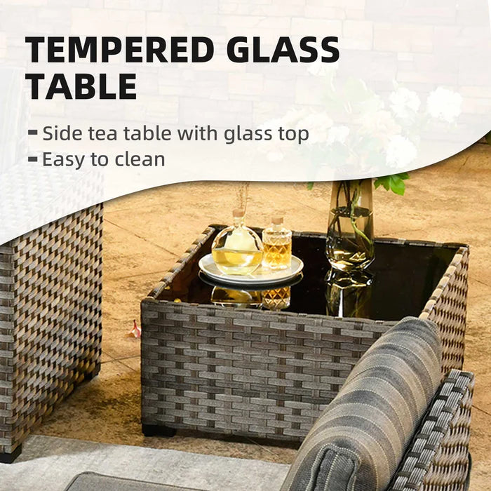 7 Pieces Patio Furniture Set with 7.68'' Broad Handrails and 30'' Fire Pit Table1