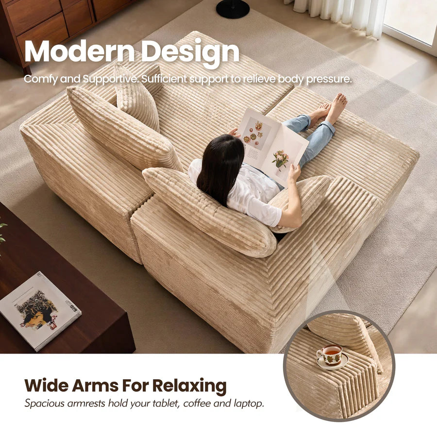 81" Boneless Sofa, Sleeper Couch, No Assembly Required