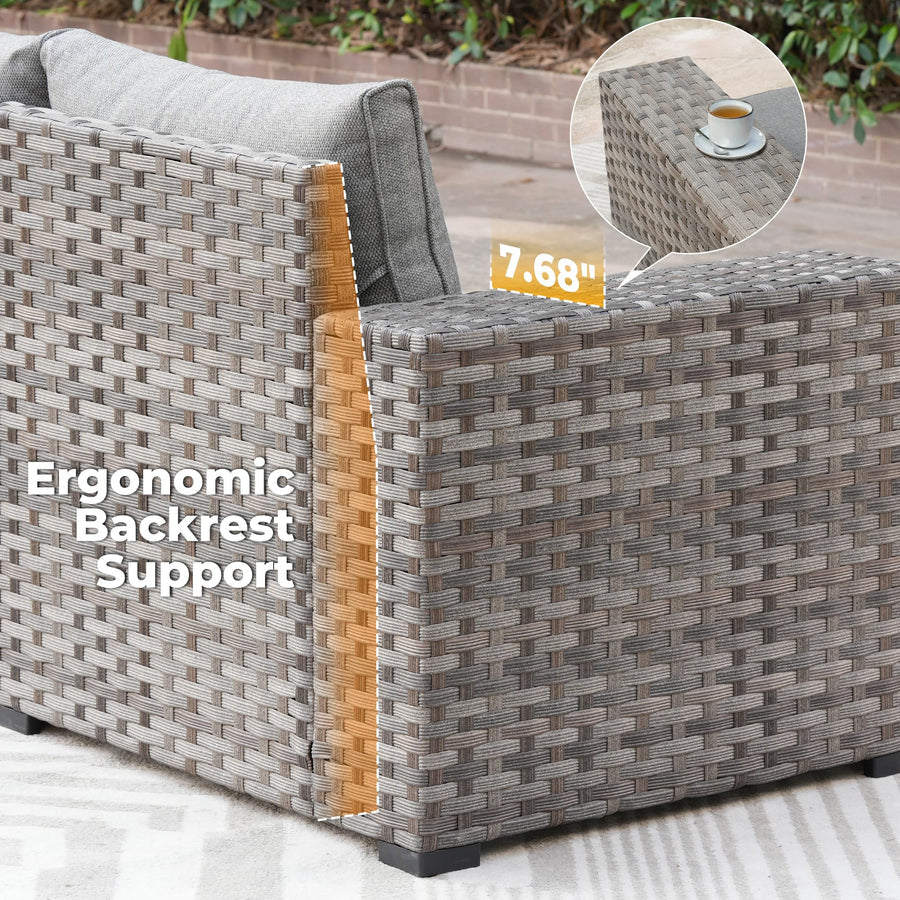 9-Piece Outdoor Furniture Set with 7.68'' Wide Armrests