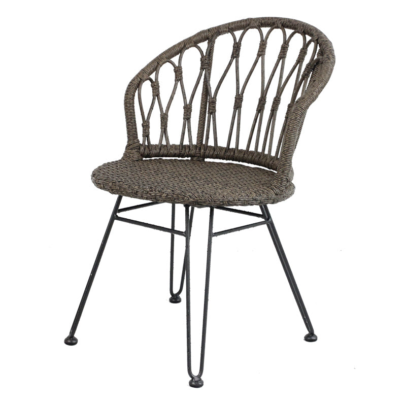 Balcony outdoor tea table and chair combination, guesthouse courtyard leisure, Nordic style, hand-woven rattan chair