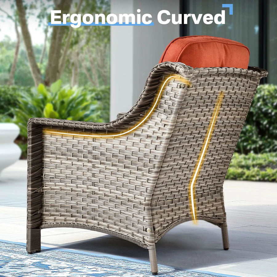 Outdoor 9 Pieces Coversation Set with Swivel Rocking Chair