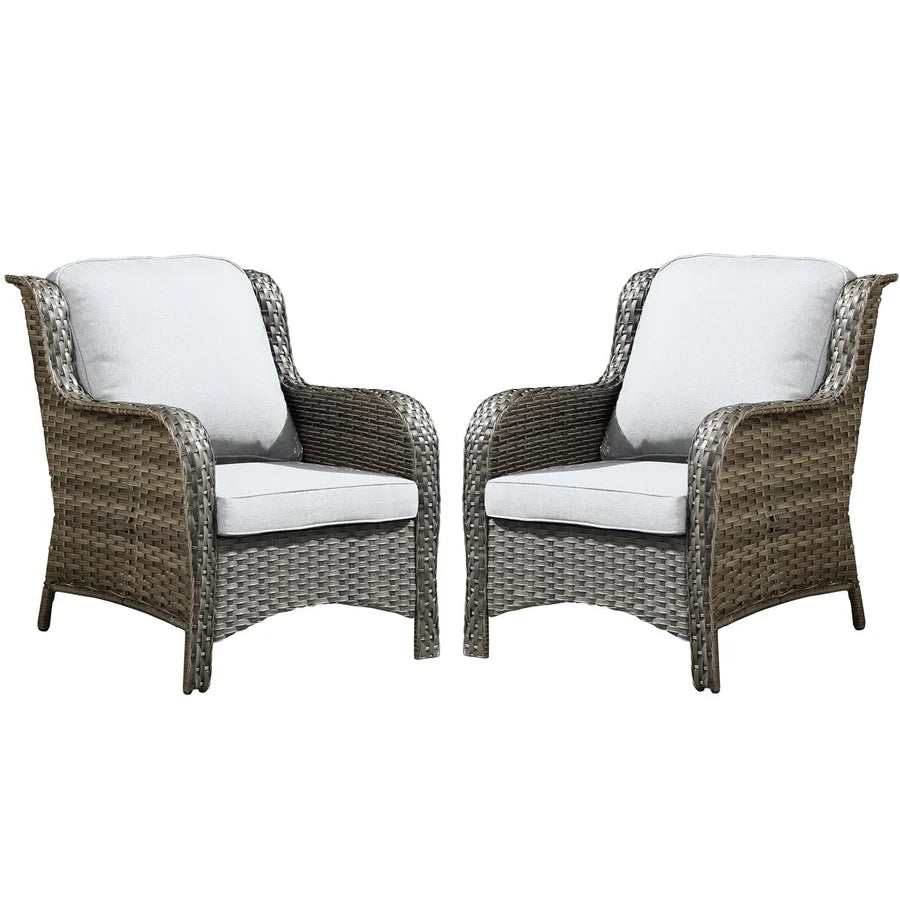 Outdoor Furniture 6-Piece with 30'' Fire Pit Table and Kenard 2 Rocking Chairs