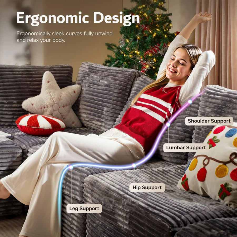 Oversized Modular Sectional Couch, Cloud Couches for Living Room,Deep Seat Upholstered Convertible Sleeper Sofa