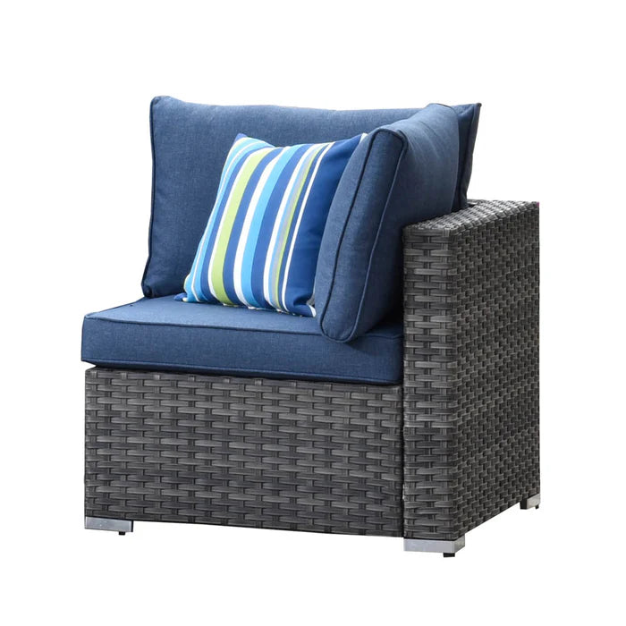 Patio Furniture Set 2-Piece Corner Sofa with Cushions and 4.13'' Wide Armrest