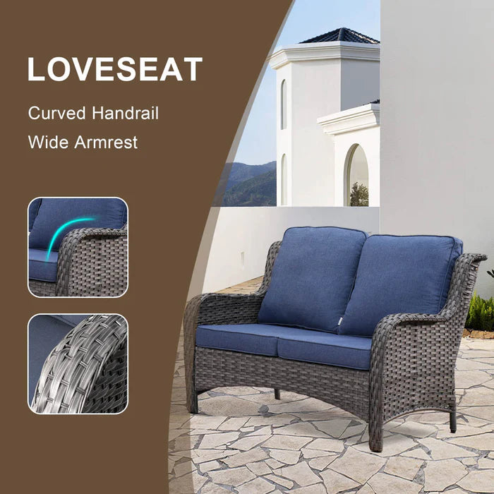 Patio Kenard 2-Piece Conversation Set with Loveseat and Three-seat Couch