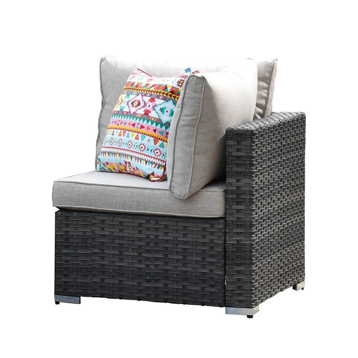 Patio Furniture Set 2-Piece Corner Sofa with Cushions and 4.13'' Wide Armrest