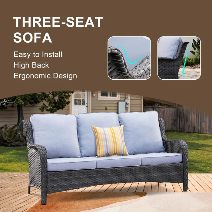 Patio Kenard 2-Piece Conversation Set with Loveseat and Three-seat Couch