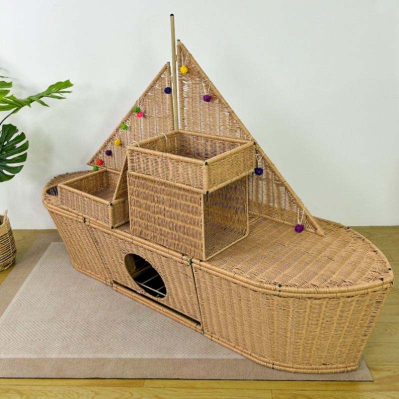 Large People and Pets Share Hand-woven Cat Bed Dog Bed Sailboats Pets Interactive Furniture Pet House