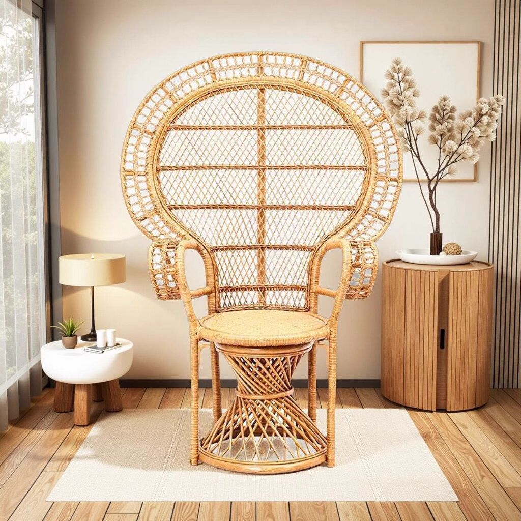 Bohemian Ethnic Style Home Sofa Natural Rattan Peacock Chair Guesthouse Rattan Chair Princess Chair Wedding Photography
