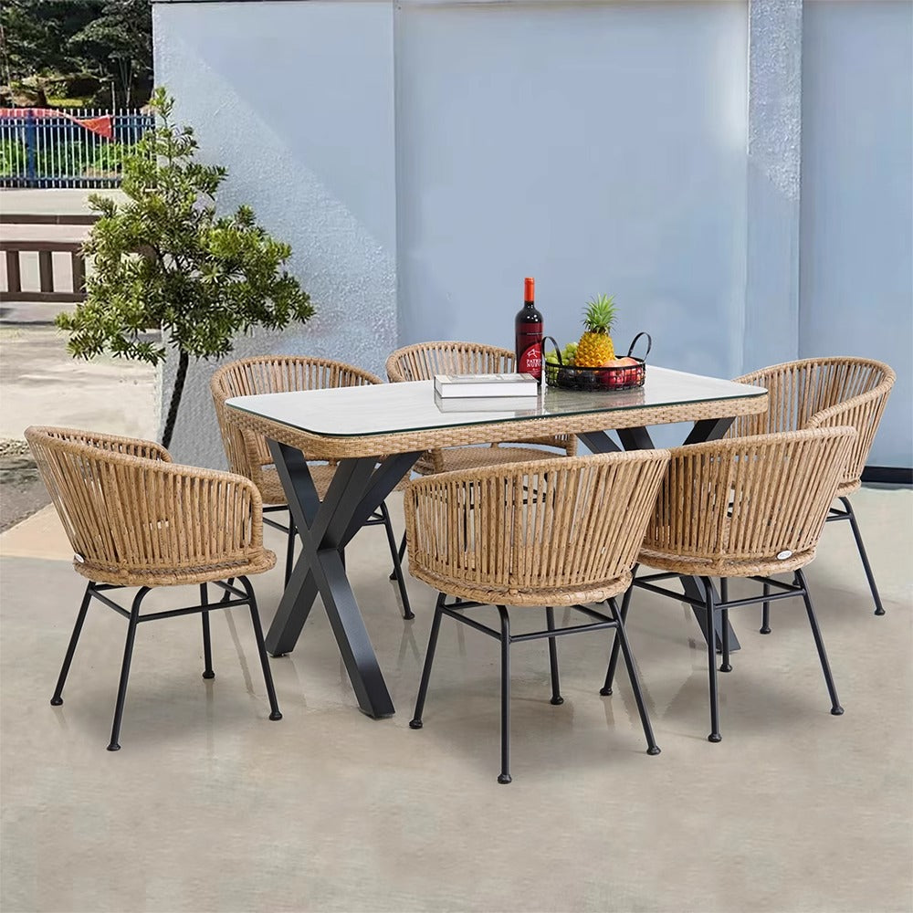 Outdoor courtyard leisure rattan chair Nordic homestay style restaurant armchair dining chair