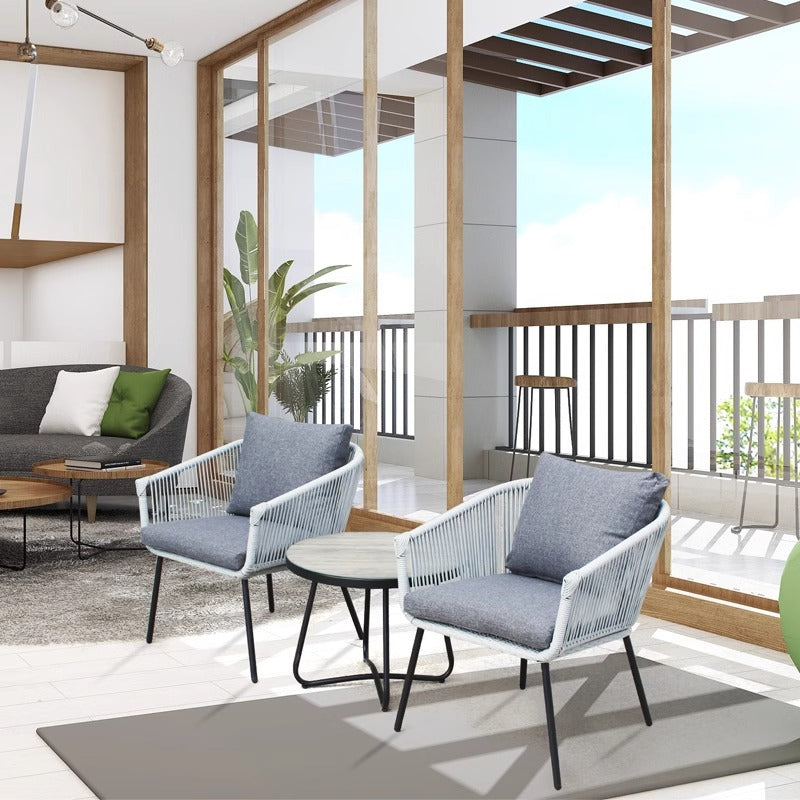 Outdoor Rattan Sofa Set for Hotels, Guesthouses, Outdoor Terraces, Villas, Balconies, and Gardens Nordic Minimalist Rattan Chair and Sofa Combination