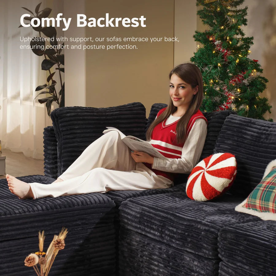 130.7" Modular Sectional Sofa Couch, U-Shaped Minimalist Couches with Oversized Chaise