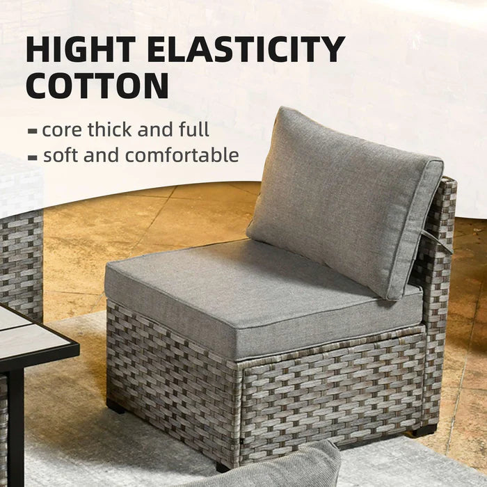 7 Pieces Patio Furniture Set with 7.68'' Broad Handrails and 30'' Fire Pit Table1
