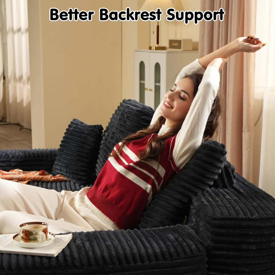 81" Boneless Sofa, Sleeper Couch, No Assembly Required