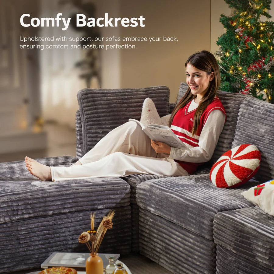 Oversized Modular Sectional Couch, Cloud Couches for Living Room,Deep Seat Upholstered Convertible Sleeper Sofa