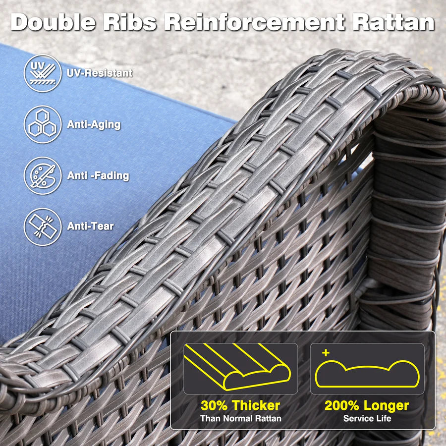 Patio Chairs 2-Piece Kenard Curved Handrest