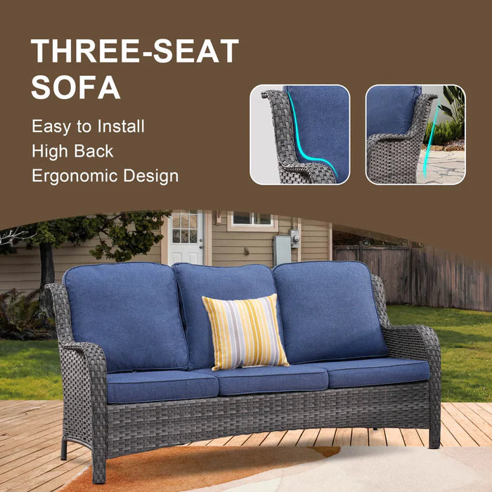 Patio Kenard 2-Piece Conversation Set with Loveseat and Three-seat Couch
