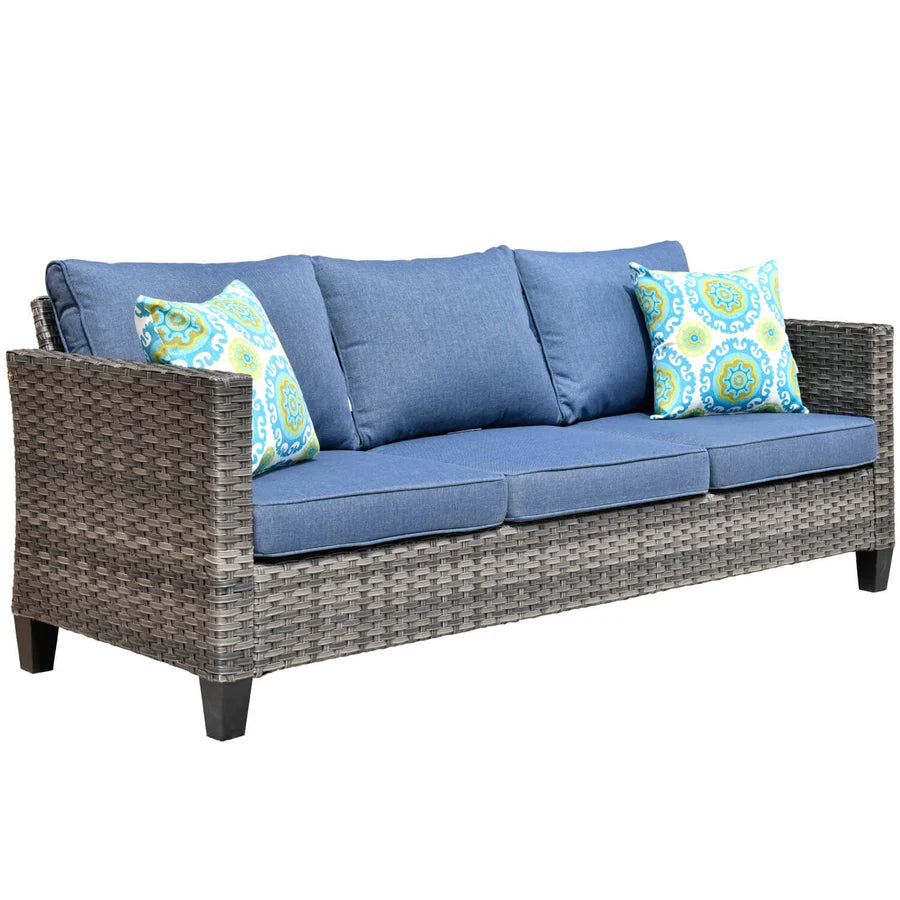 Patio Vultros 8-Piece Conversation Set with 30'' Propane Fire Pit Table