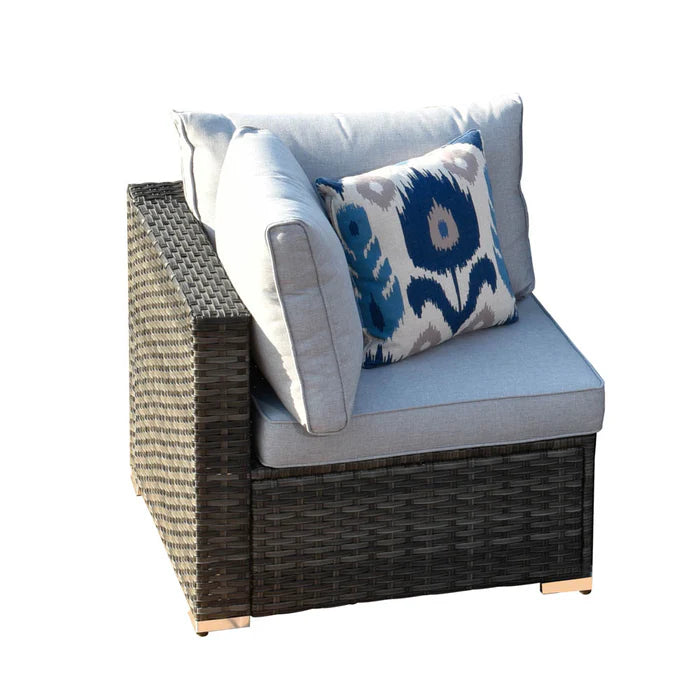 Patio Furniture Set 14-Piece with All Weather Rattan Wicker Sofa and Tempered Glass Table