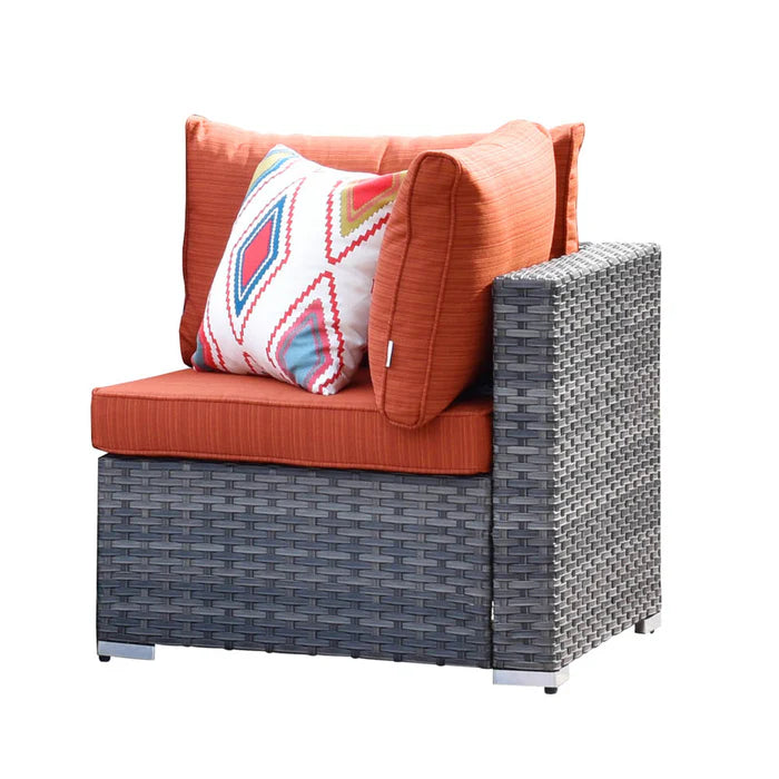 Patio Furniture Set 14-Piece with All Weather Rattan Wicker Sofa and Tempered Glass Table