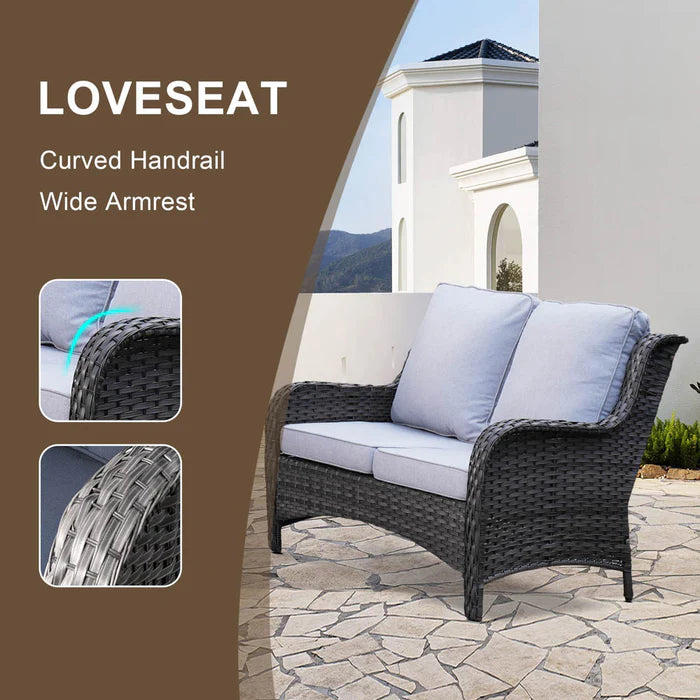 Patio Kenard 2-Piece Conversation Set with Loveseat and Three-seat Couch