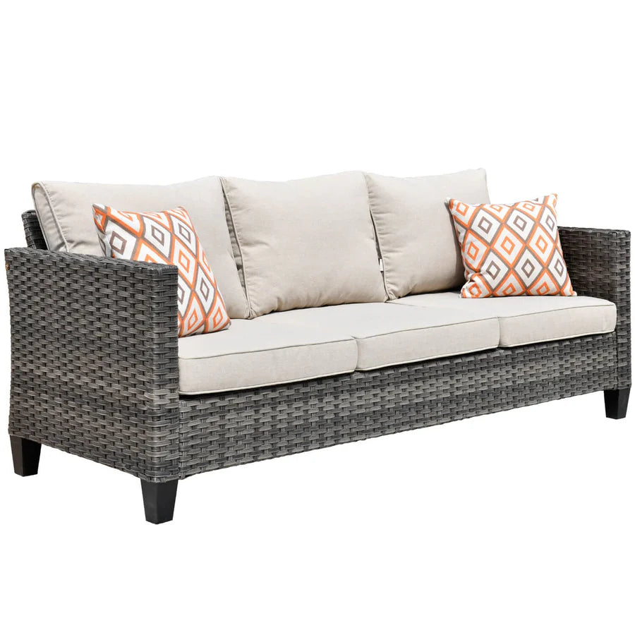Patio Vultros 8-Piece Conversation Set with 30'' Propane Fire Pit Table