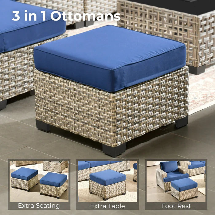 TBS Series - Sectional Patio Furniture Set 8-Piece, Included Swivel Chair