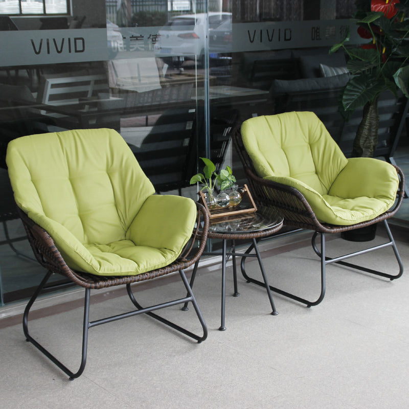 Balcony outdoor tea table and chair combination handmade wicker sofa recliner leisure courtyard outdoor wicker chair