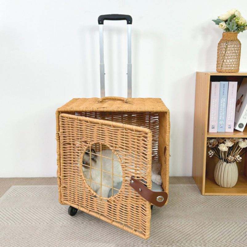 Airline Approved on Wheels Puppy s Carrier Case Stroller Trolley Pet Bag Travel Suitcase