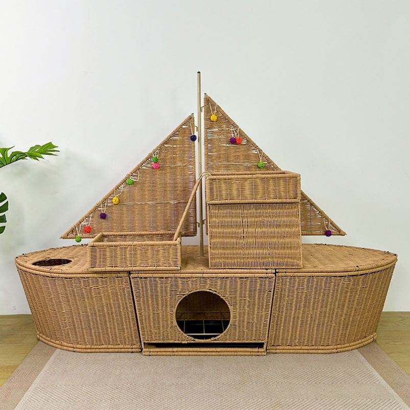 Large People and Pets Share Hand-woven Cat Bed Dog Bed Sailboats Pets Interactive Furniture Pet House