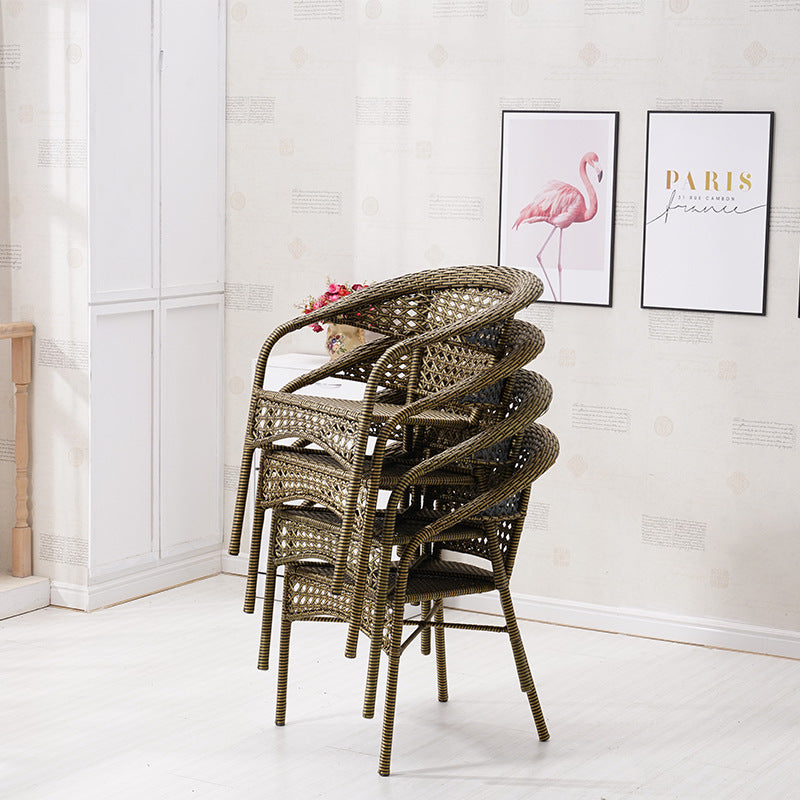 Outdoor Rattan Furniture Set Garden Outdoor Lounge Balcony Rattan Chair 3-Piece Set Trending Nordic-Style B&B Dining Chair