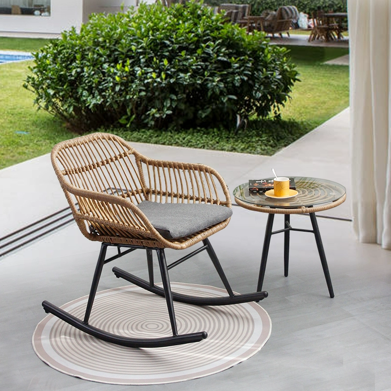 Balcony Outdoor Leisure Rocking Chair Available in Four Colors Nordic Style Handmade Weaving Vine Sofa Sofa Chair Outdoor Lazy Rocking Chair