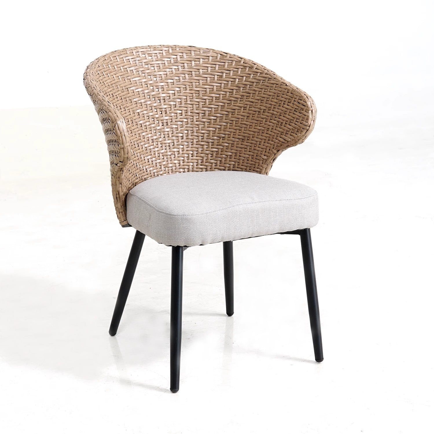 Outdoor Furniture Set for Courtyard Villas: Rattan Chairs with Soft Cushions for Relaxing on Open-Air Balconies Trendy Waterproof and UV-Resistant Outdoor Table and Chair Combination